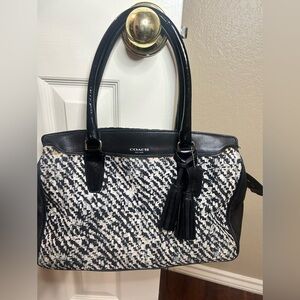 Coach Monochrome Houndstooth Shoulder Bag